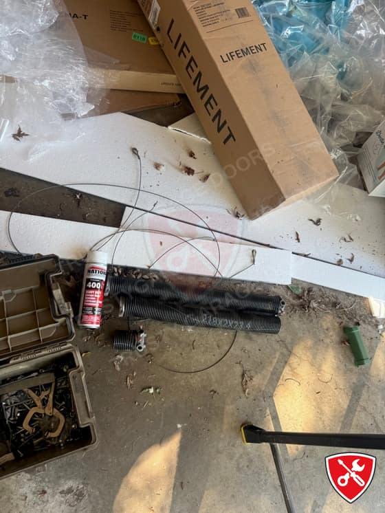 Garage Door Double Spring Replacement in Bedford, TX