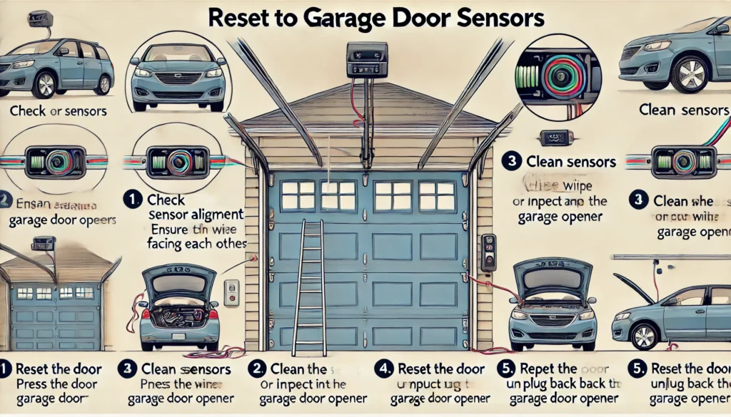 how to reset garage door sensors