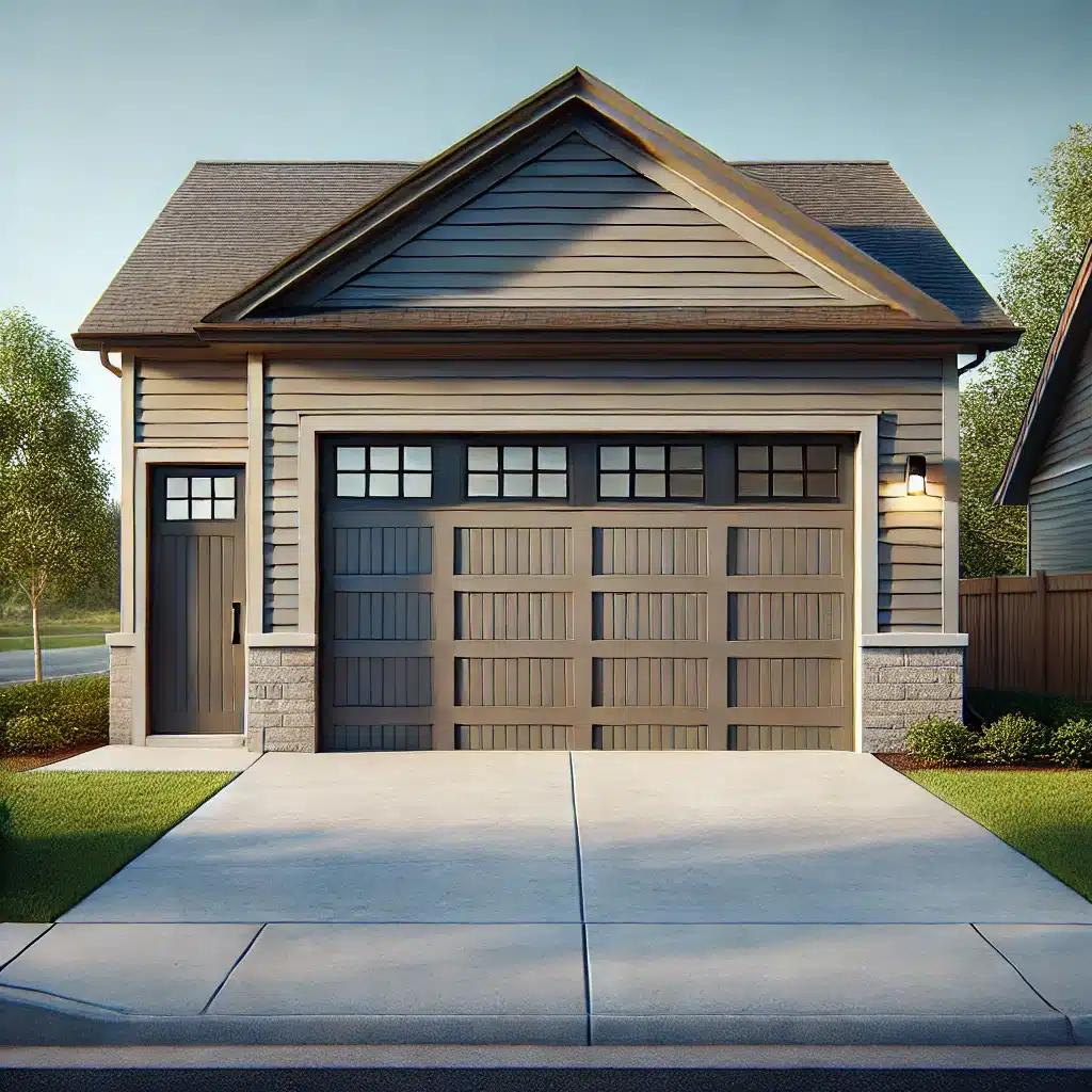 garage door with entry door