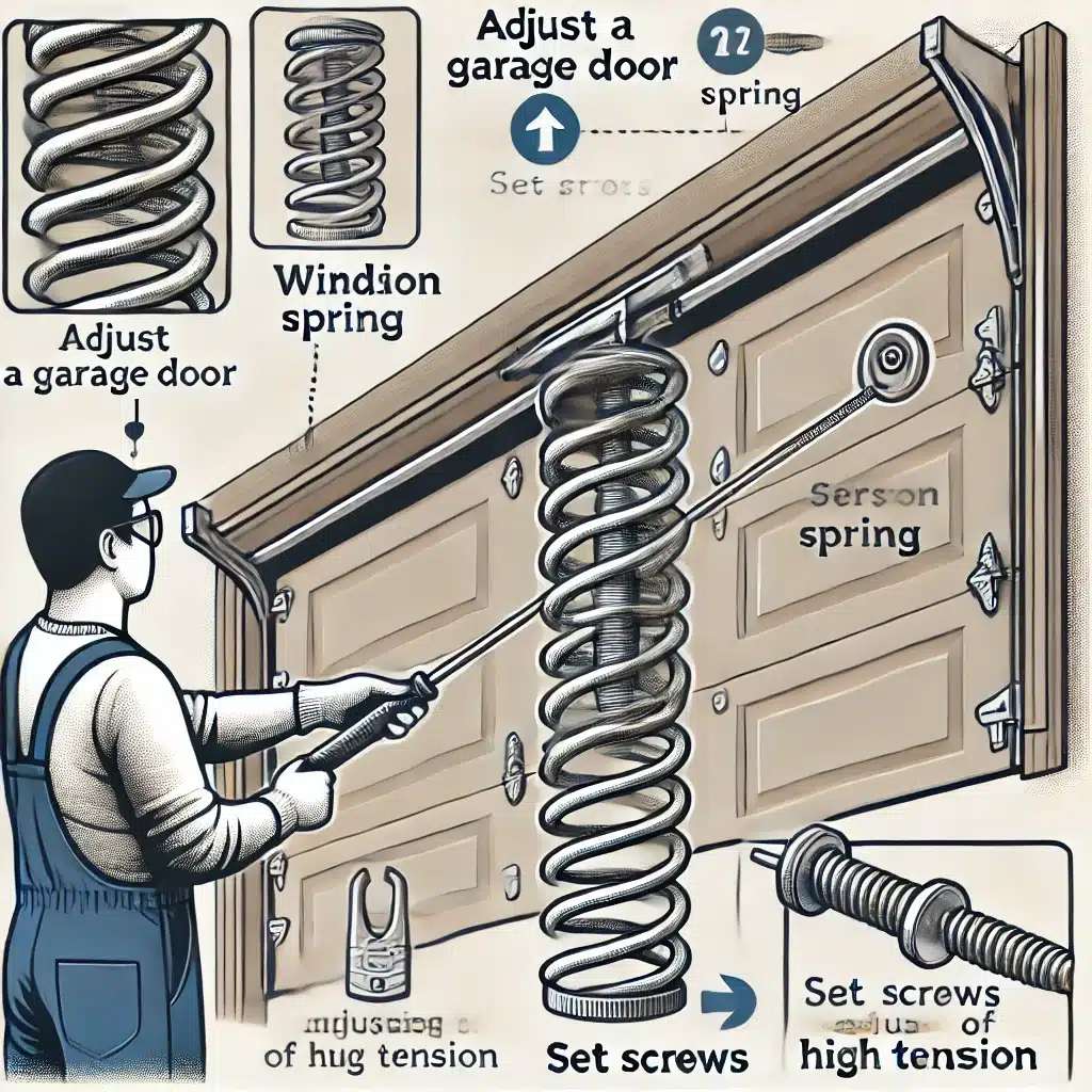 how to adjust a garage door spring