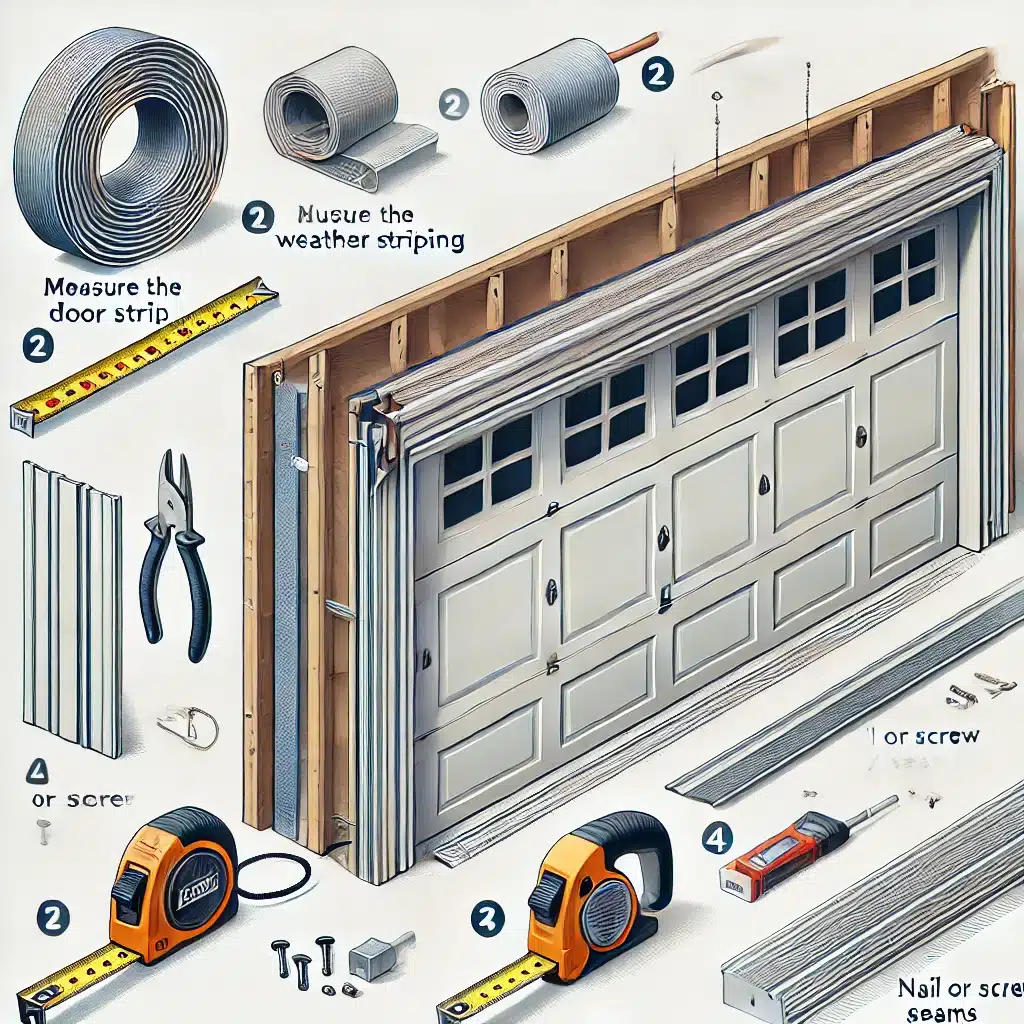 how to install garage door weather stripping