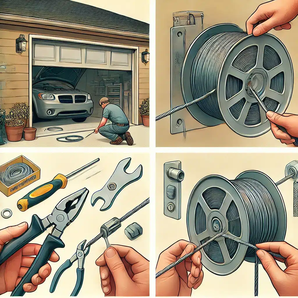 how to repair garage door cable